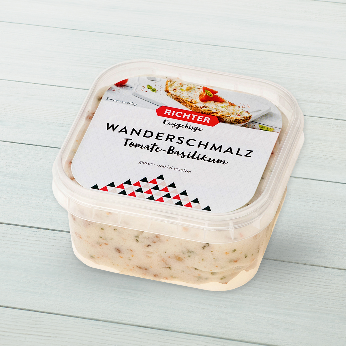 RichterErzgebirgeWanderschmalzTomBasilikumVerpackung Wanderschmalz Tomate Basilikum Verpackung