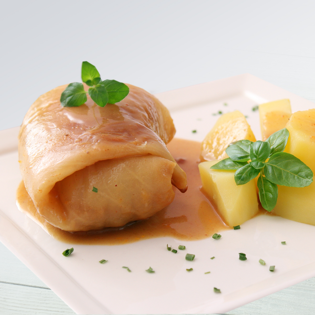 RichterErzgebirgeKohlrouladeStimmung Richters Festbraten Kohlroulade Serviervorschlag