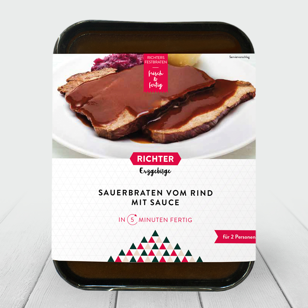 Richters Festbraten Sauerbraten vom Rind mit Sauce Verpackung