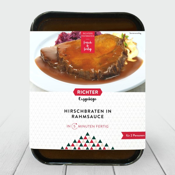 Richters Festbraten Hirschbraten in Rahmsauce Verpackung